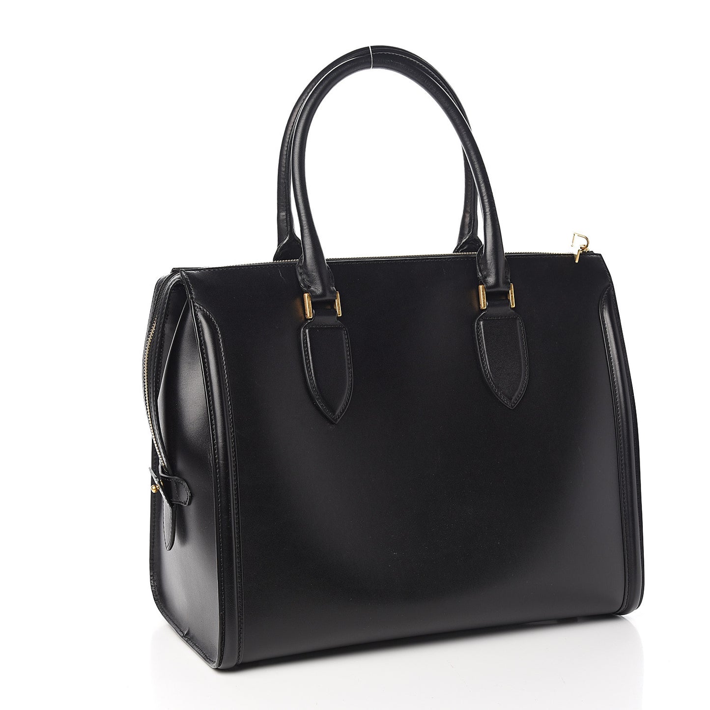 Calfskin Zip Up Heroine Tote Black