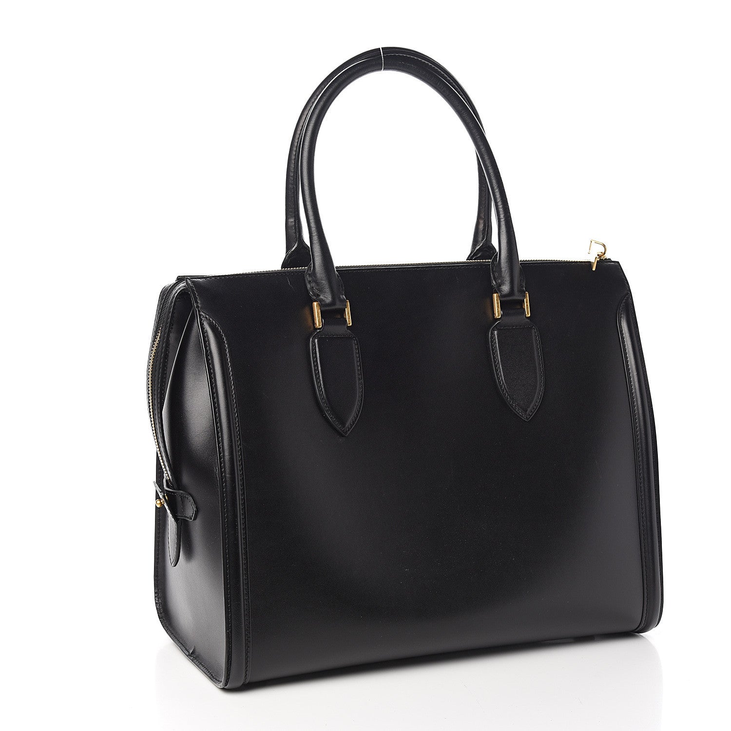 Alexander McQueen Calfskin Zip Up Heroine Tote Black 2 of 9