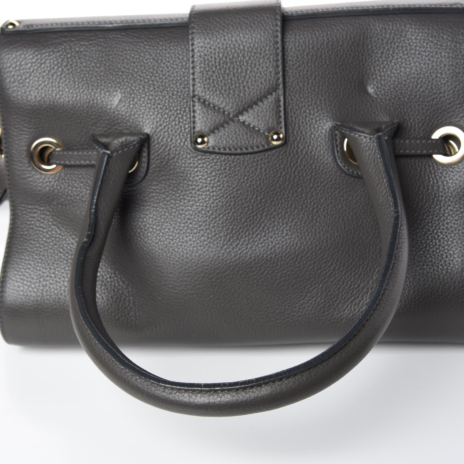 Jimmy Choo Grainy Calfskin Large Rosalie Satchel Grey 13 of 18