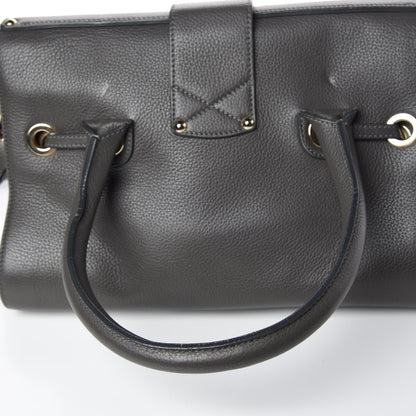 Jimmy Choo Grainy Calfskin Large Rosalie Satchel Grey 13 of 18