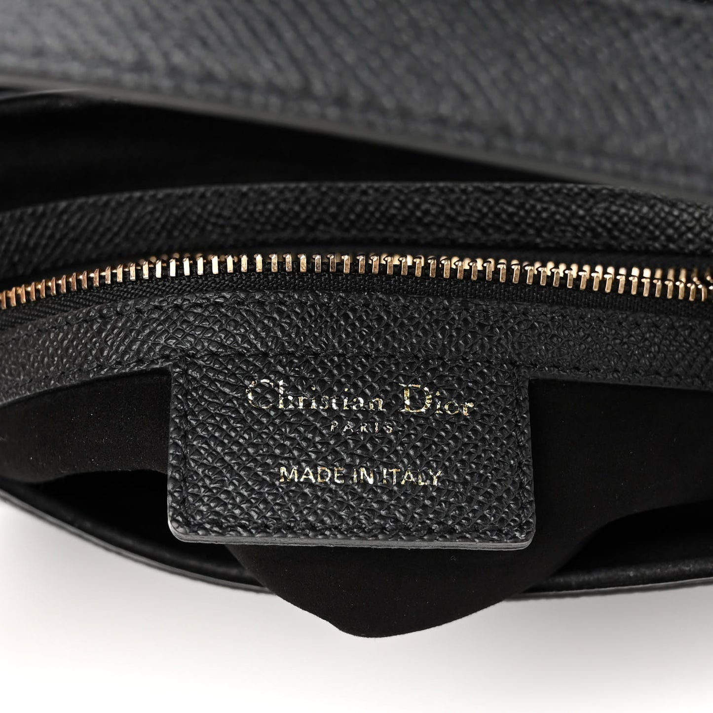 Grained Calfskin Saddle Bag Black