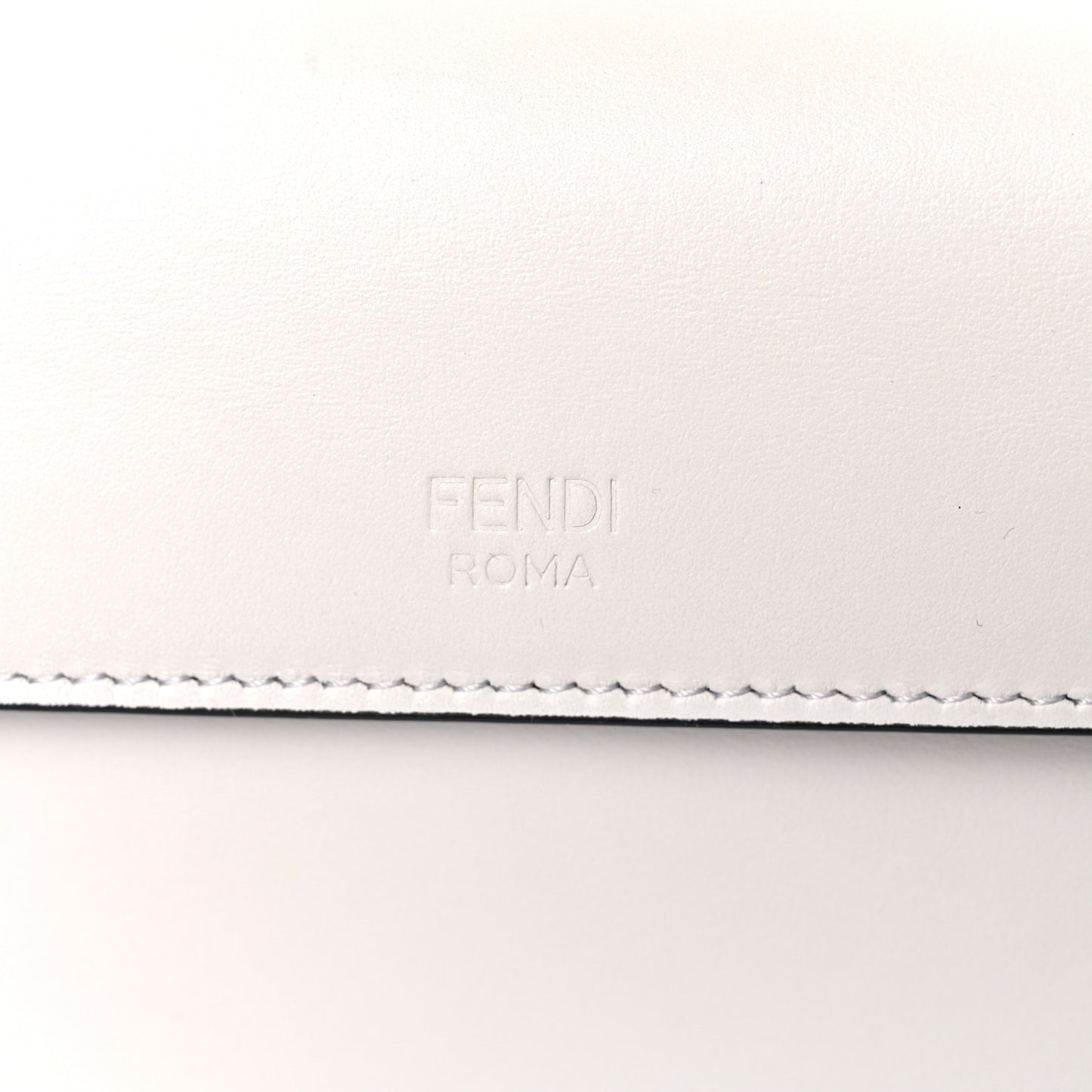 Vitello Century Velvet F is Fendi FF Embroidered Small Kan I Shoulder Bag White Black