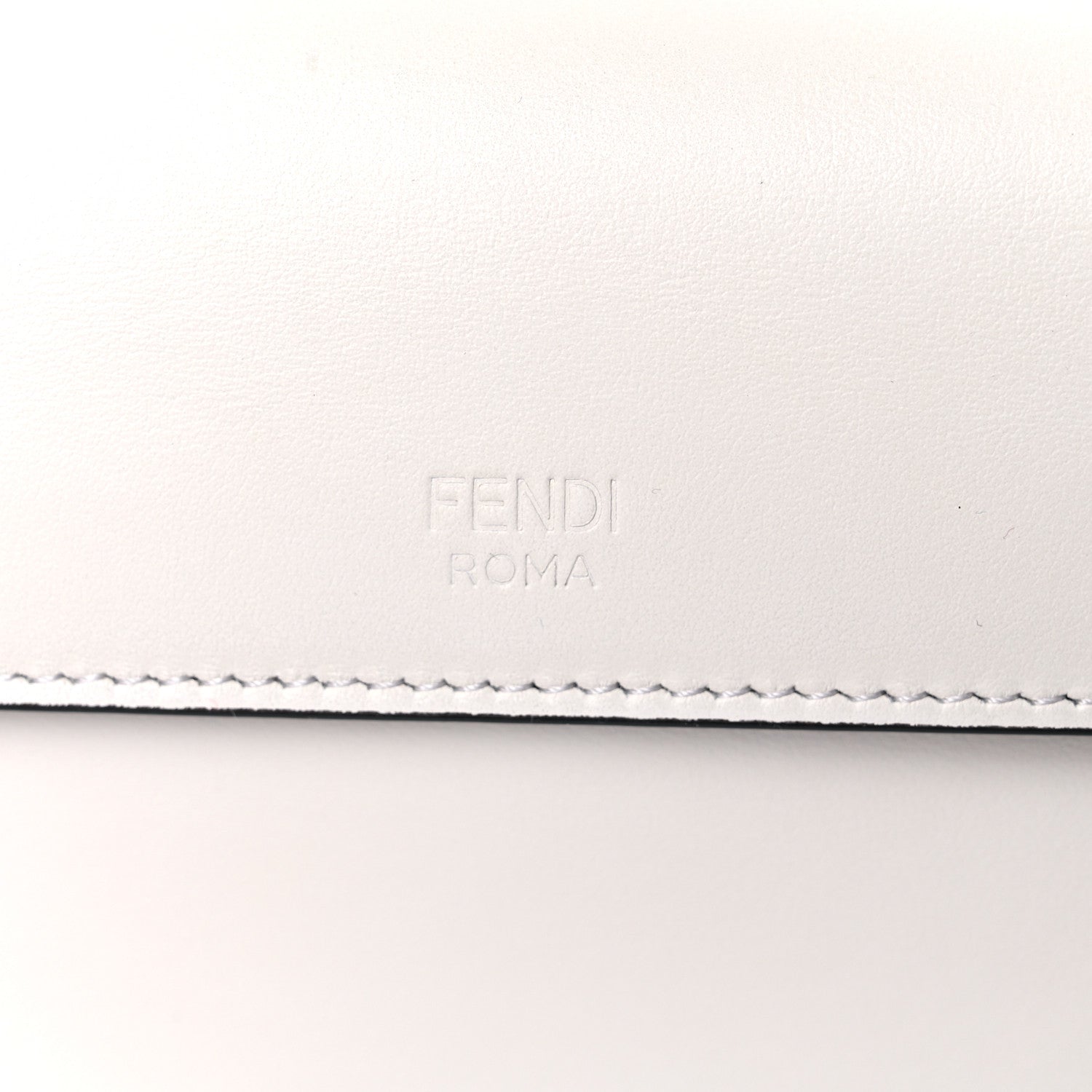 Fendi Vitello Century Velvet F is Fendi FF Embroidered Small Kan I Shoulder Bag White Black 11 of 13