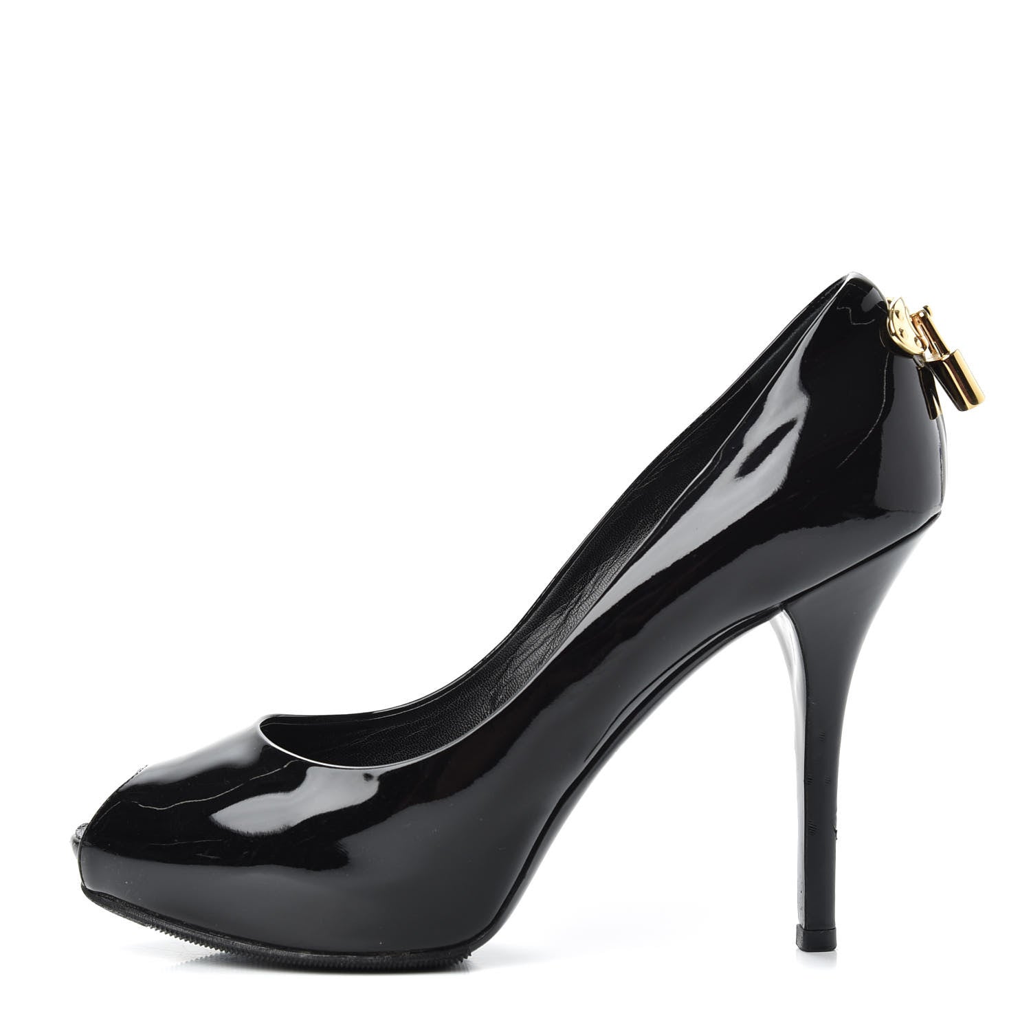 Louis Vuitton Patent Oh Really Peep Toe Pumps 36.5 Black 1 of 12
