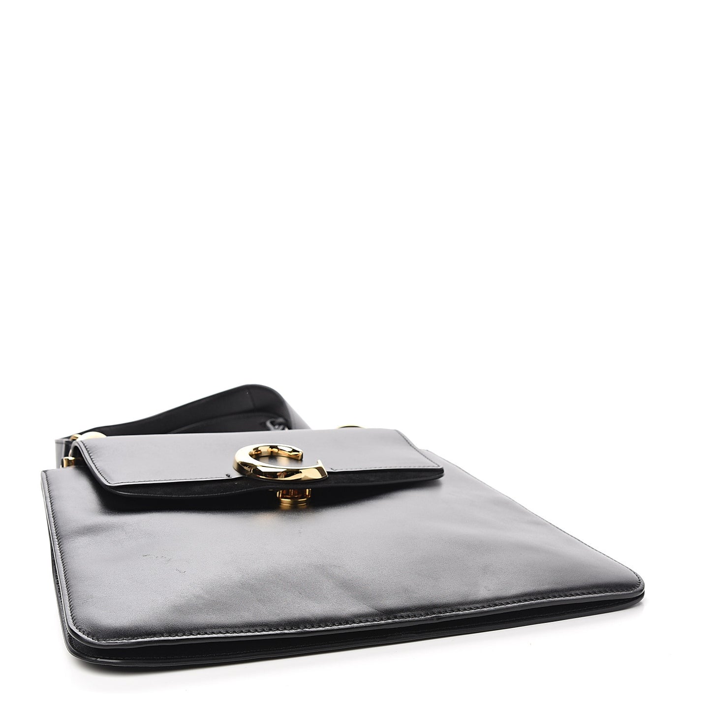 Calfskin Medium C Shoulder Bag Black