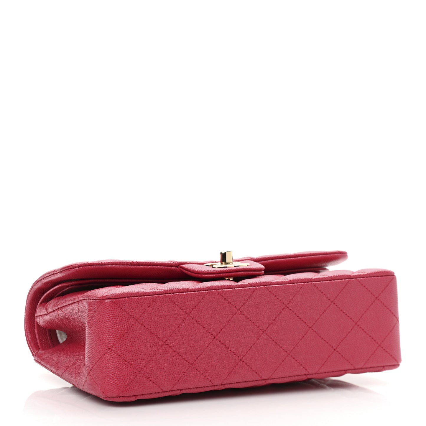 Caviar Quilted Small Double Flap Dark Pink