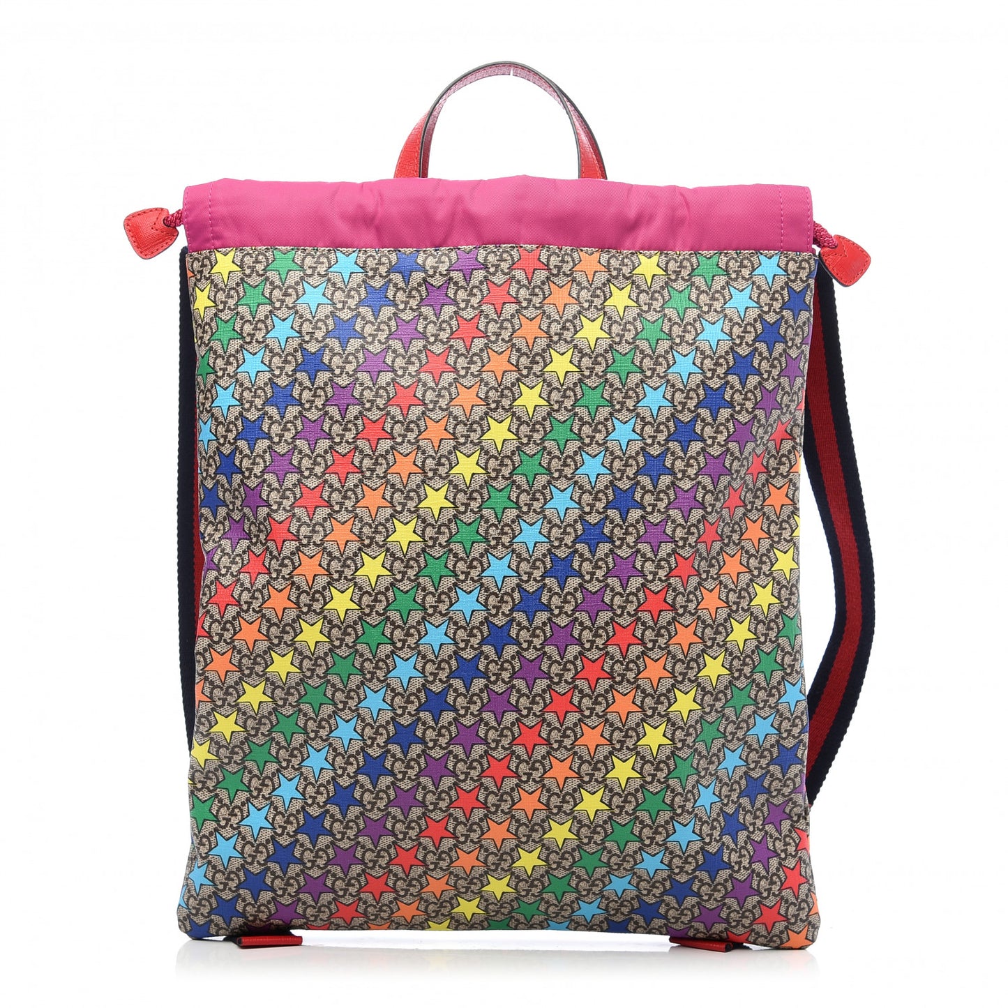 Soft GG Supreme Monogram Star Print Childrens Drawstring Backpack Multicolor