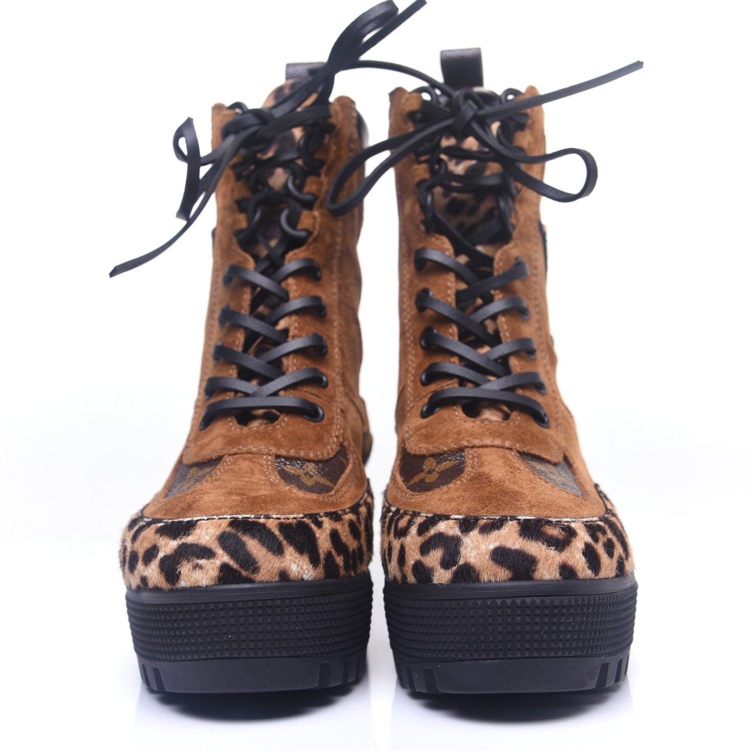 Louis Vuitton Suede Calfskin Monogram Laureate Platform Desert Boots 36 Cognac 2 of 12