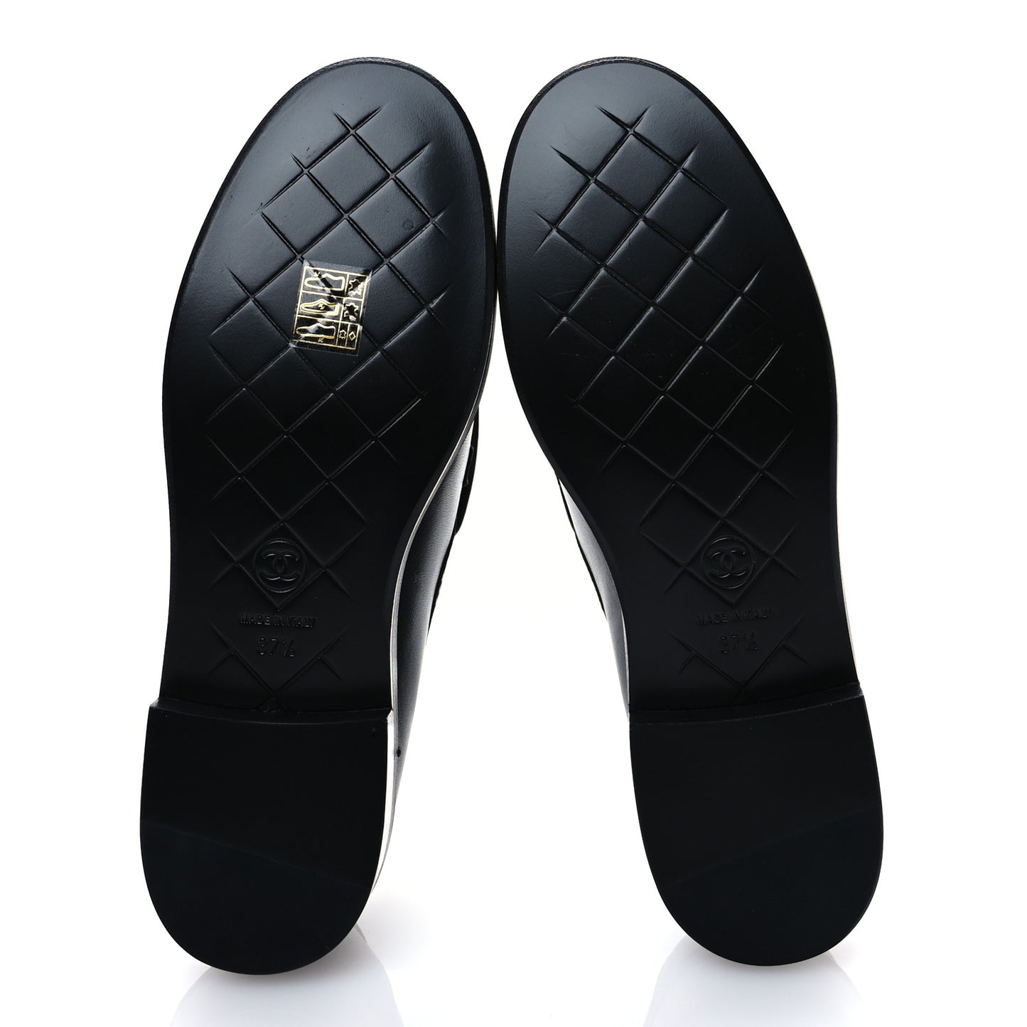 Lambskin Quilted CC Turnlock Loafers 37.5 Black