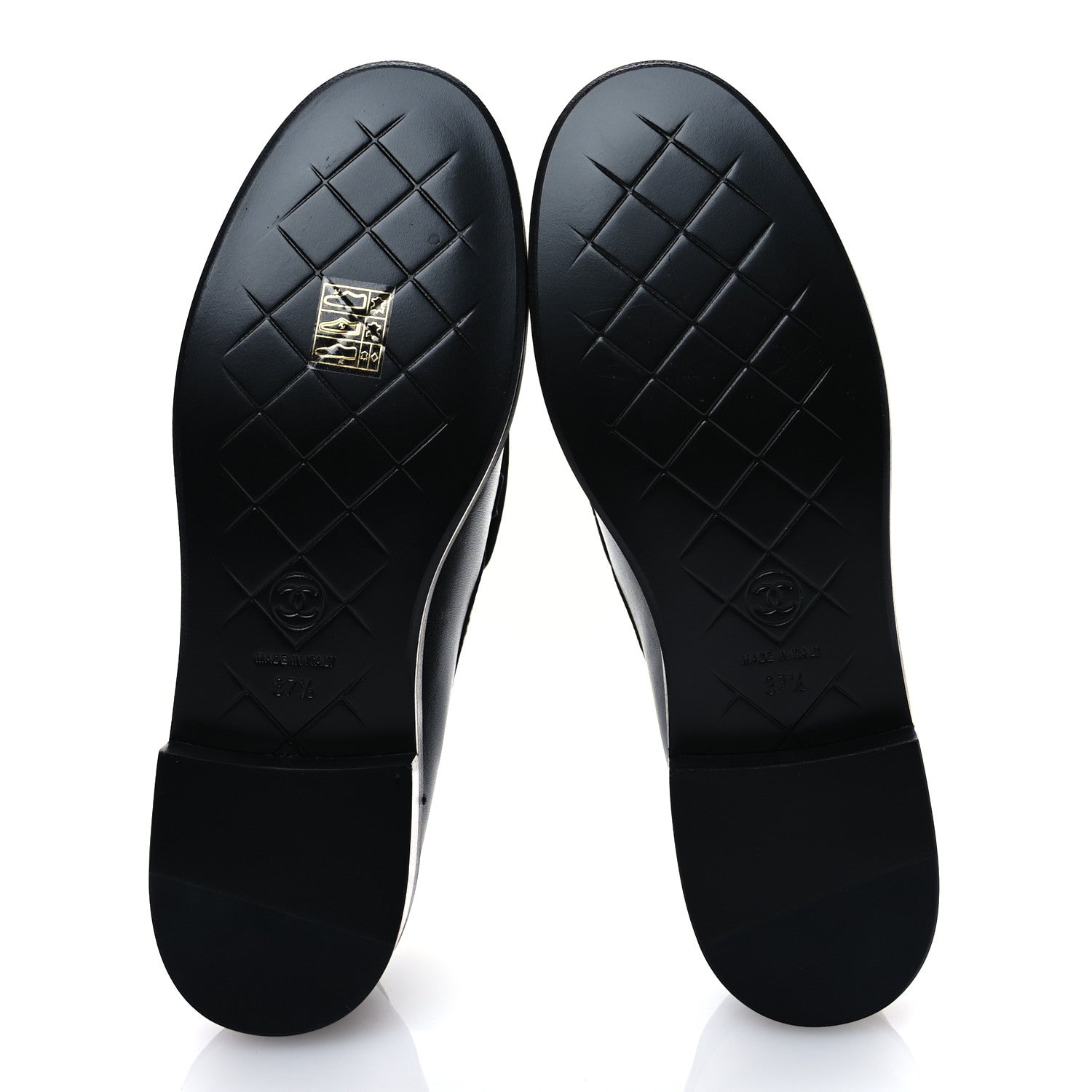 Chanel Lambskin Quilted CC Turnlock Loafers 37.5 Black 6 of 10