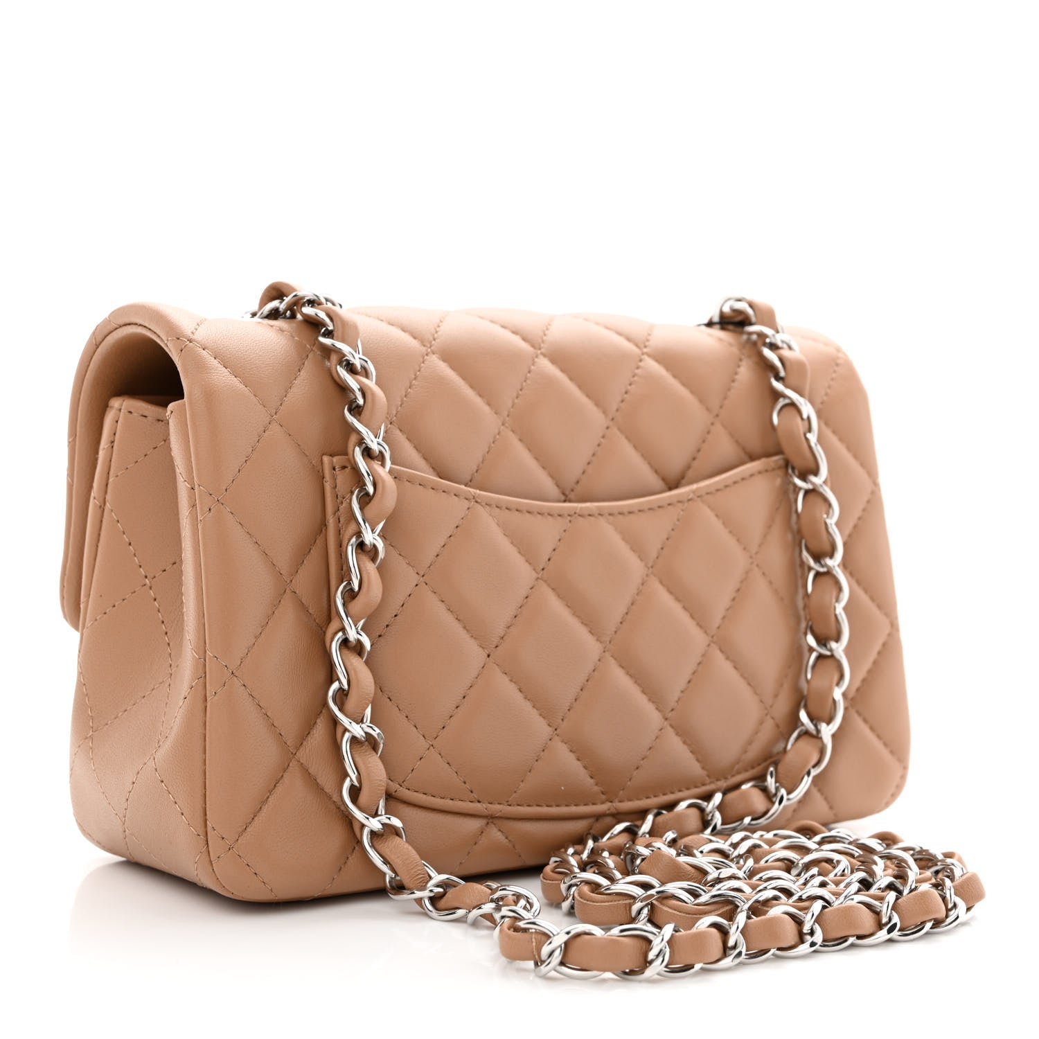 Chanel Lambskin Quilted Mini Rectangular Flap Dark Beige 3 of 11