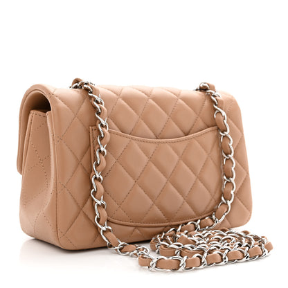 Chanel Lambskin Quilted Mini Rectangular Flap Dark Beige 3 of 11