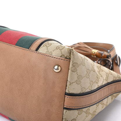 Gucci Monogram Web Rania Top Handle Bag Natural 6 of 16