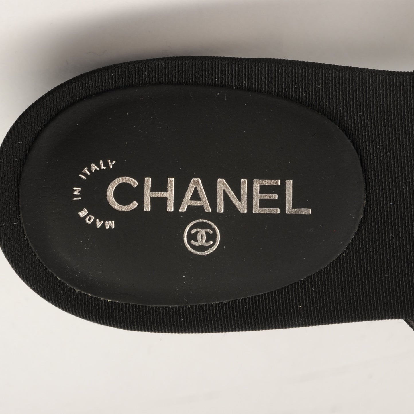 Grosgrain Camellia Thong Sandals 39 Black