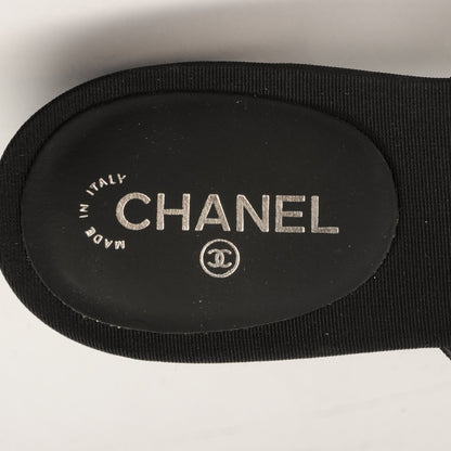 Chanel Grosgrain Camellia Thong Sandals 39 Black 7 of 7