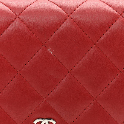 Chanel Lambskin Quilted Wallet On Chain WOC Red 13 of 17