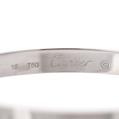 Cartier 18K White Gold LOVE Bracelet 16 4 of 6