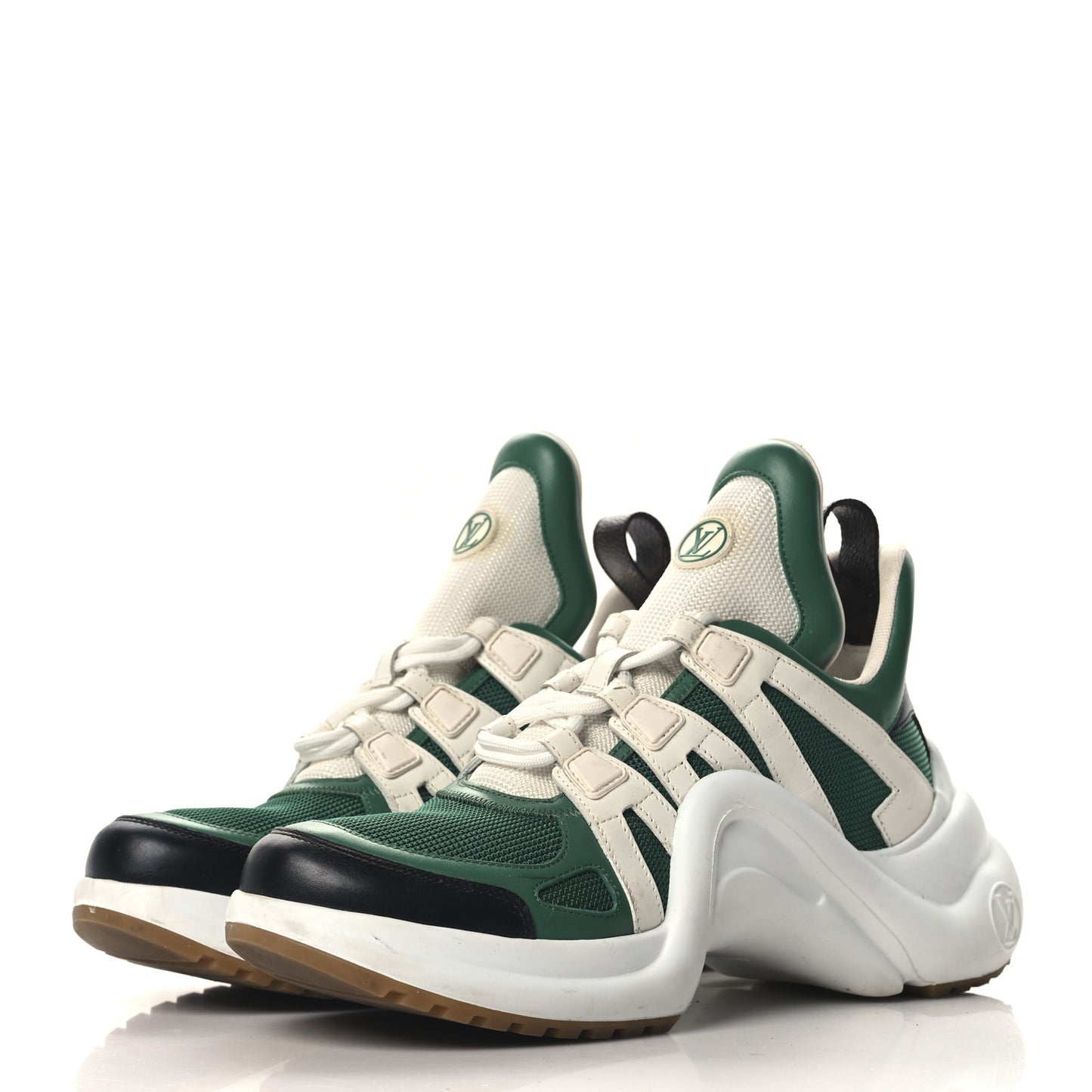 Calfskin Technical Nylon LV Archlight Sneakers 39 Green
