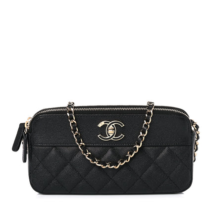 Chanel Caviar Quilted Small Vintage Mademoiselle Clutch With Chain Black 1 of 11