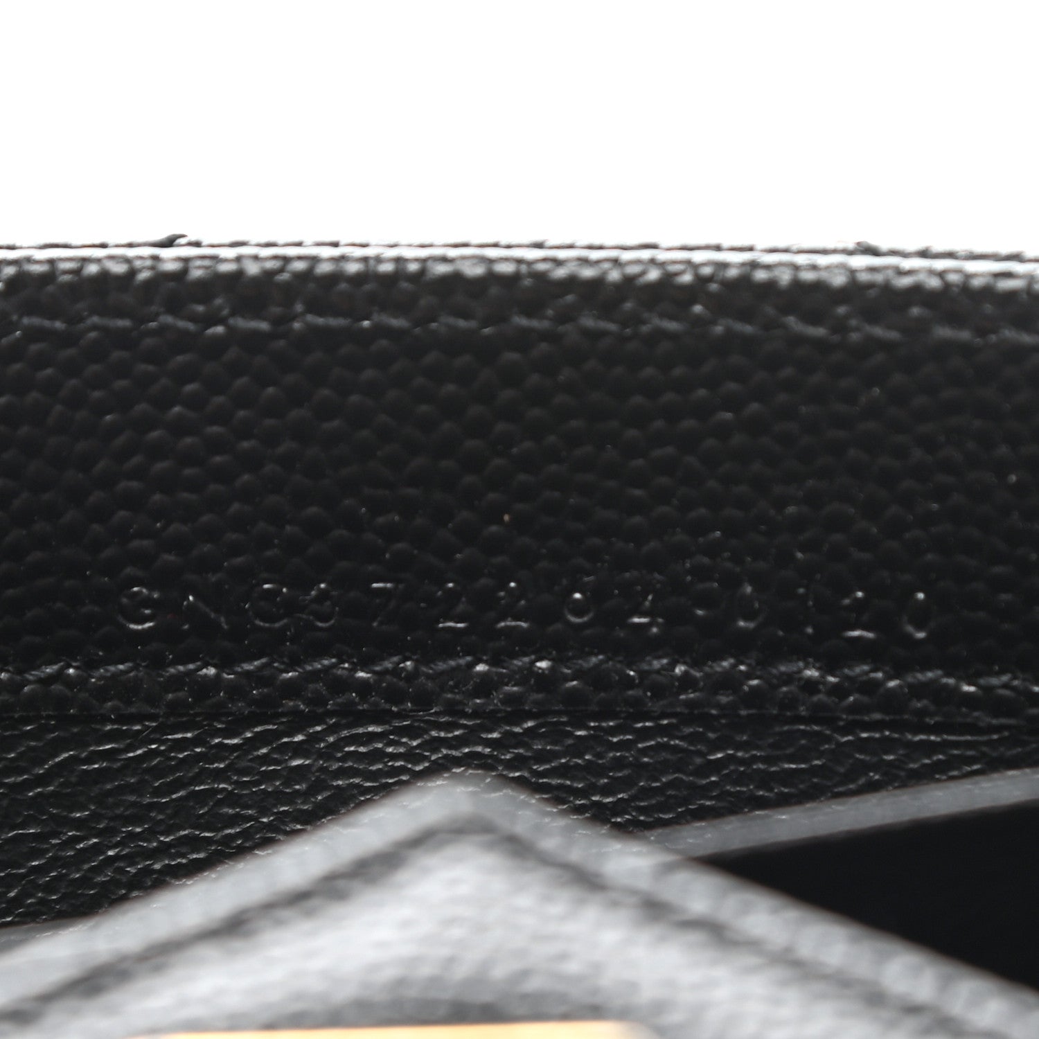 Saint Laurent Grain De Poudre Matelasse Chevron Monogram Flap Wallet Black 7 of 8