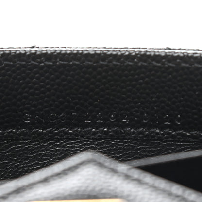 Saint Laurent Grain De Poudre Matelasse Chevron Monogram Flap Wallet Black 7 of 8
