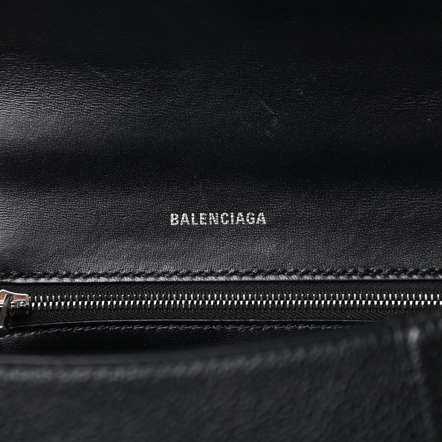 Balenciaga Grained Calfskin Small Hourglass Top Handle Bag Black 6 of 11