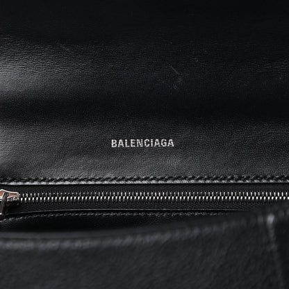 Balenciaga Grained Calfskin Small Hourglass Top Handle Bag Black 6 of 11