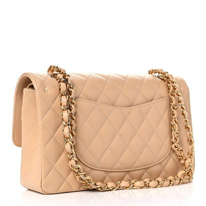 Chanel Caviar Quilted Medium Double Flap Beige 3 of 10
