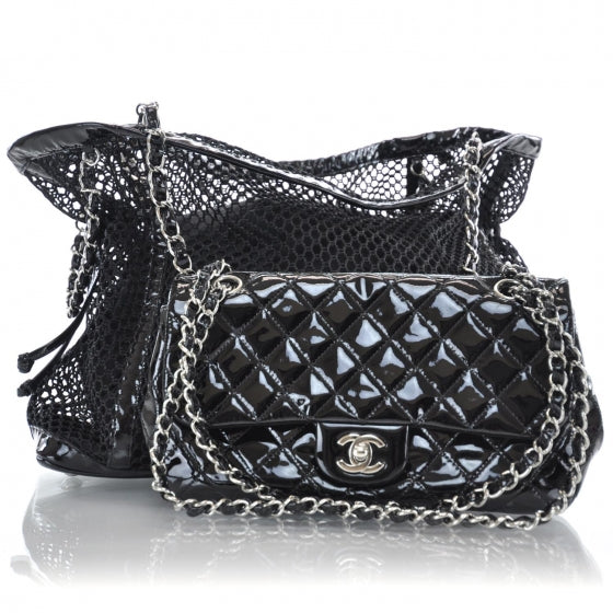 Patent Net Large La Madrague Tote Black