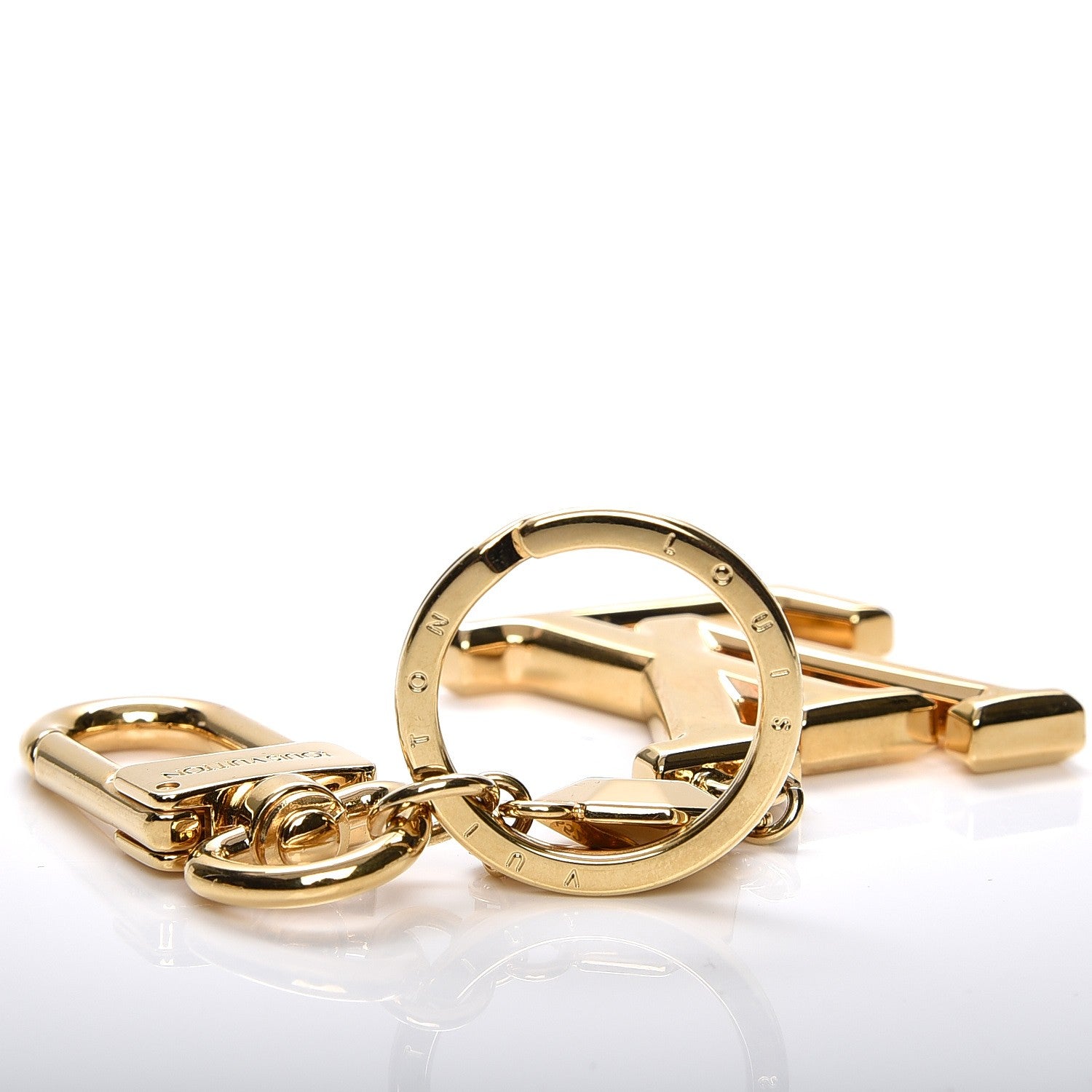 Louis Vuitton LV Facettes Bag Charm Key Holder Gold 4 of 4