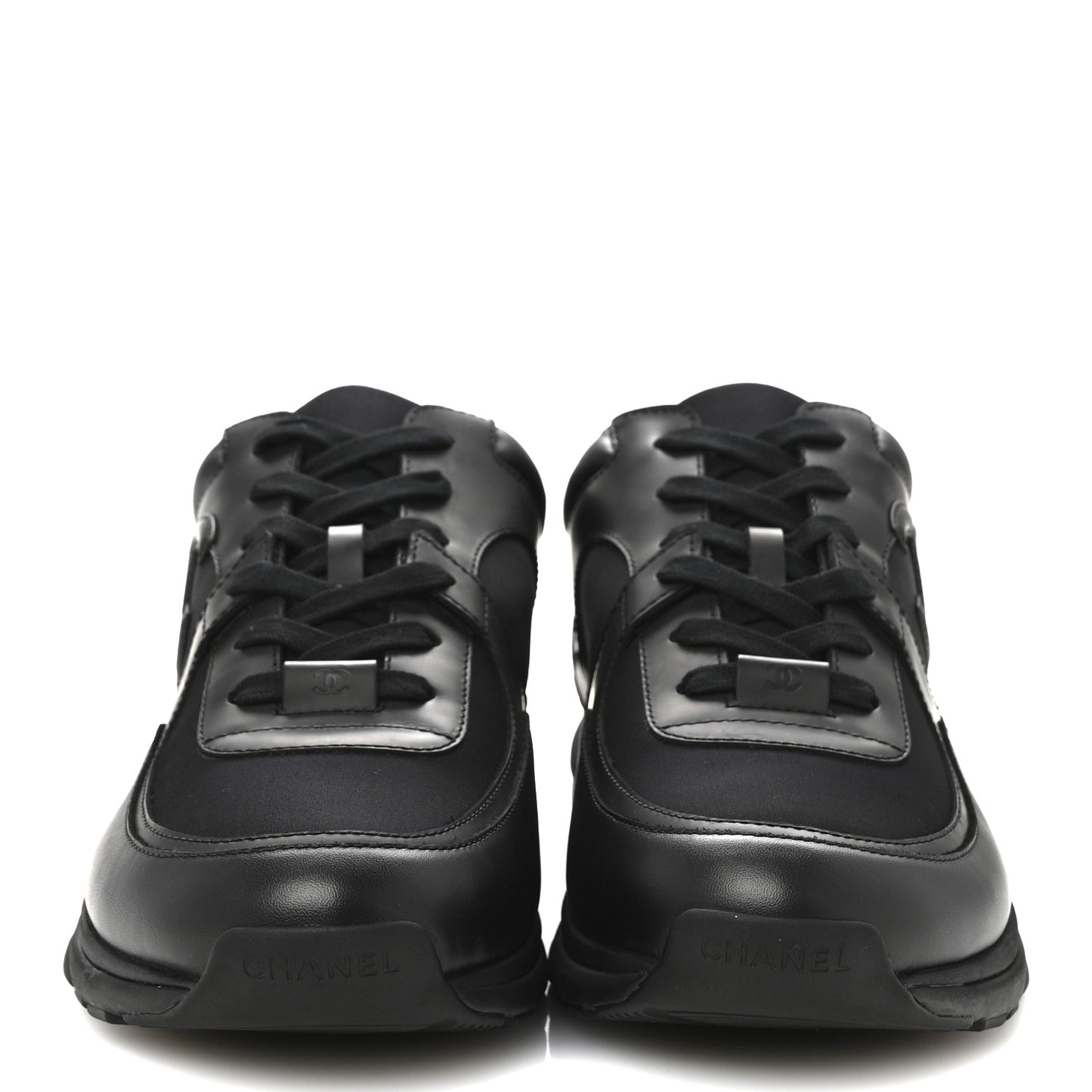 Lambskin Fabric CC Uniform Mens Sneakers 44 Black