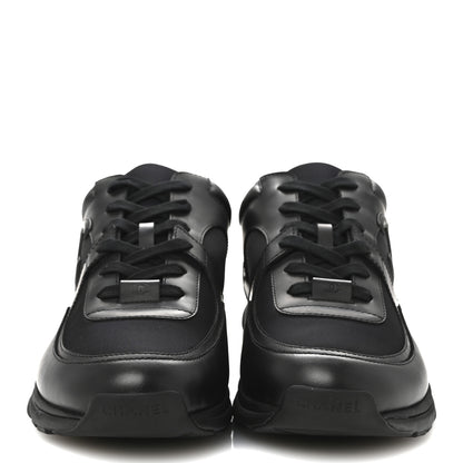Chanel Lambskin Fabric CC Uniform Mens Sneakers 44 Black 3 of 9