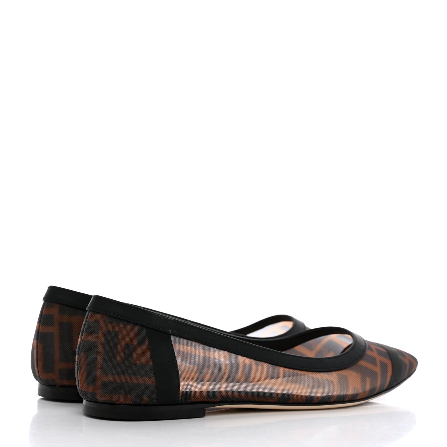 Mesh FF Skimmer Ballerina Flats 37 Tobacco Moro Black