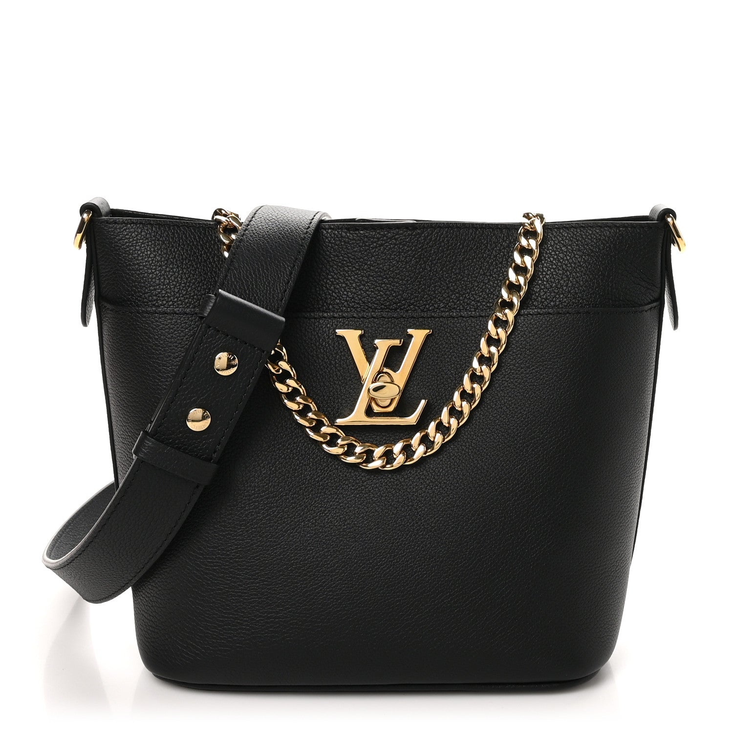 Louis Vuitton Calfskin Lock and Walk Bucket Black 1 of 10