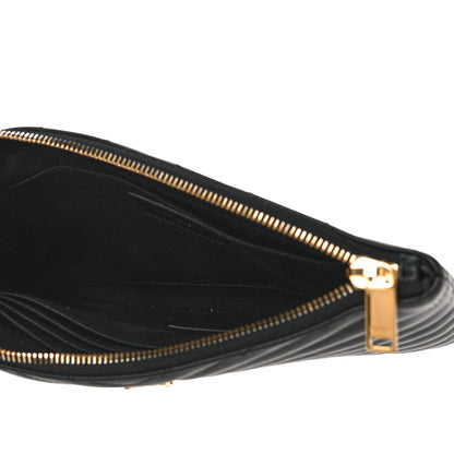 Saint Laurent Calfskin Matelasse Chevron Monogram A5 Wristlet Black 5 of 12