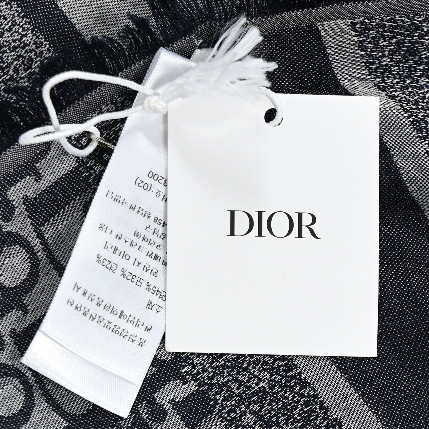 Cotton Wool Silk Oblique Stole Bleu
