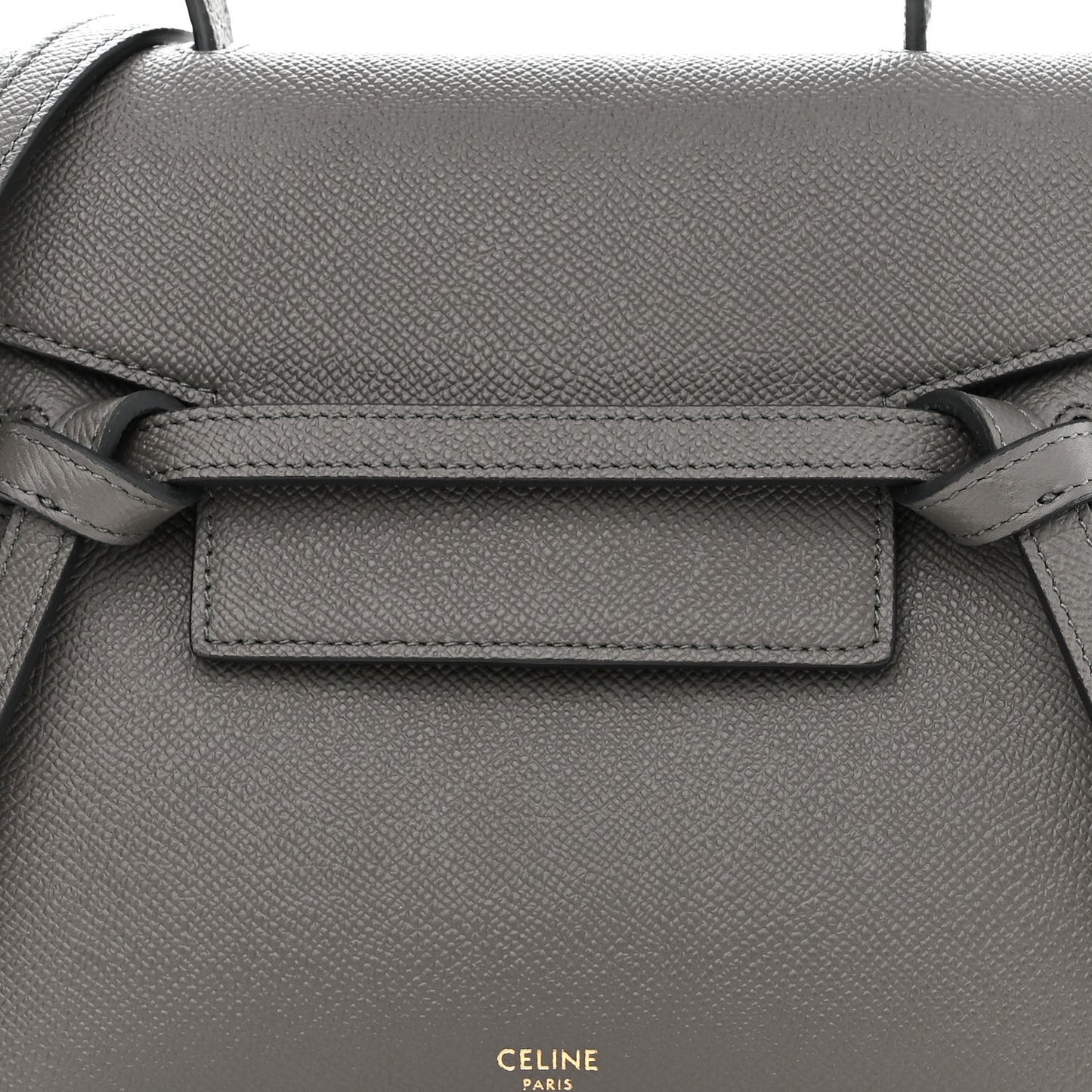 Grained Calfskin Nano Belt Bag Grey