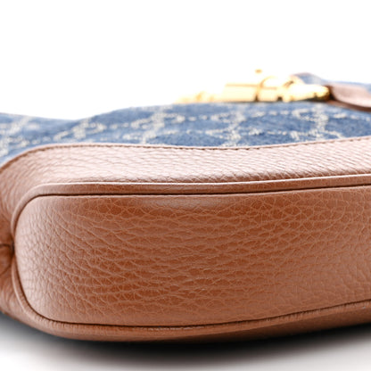 Gucci New Denim GG Monogram Calfskin Small Jackie 1961 Hobo Blue Tea Cuir 9 of 10