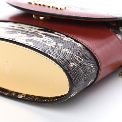 Chloe Calfskin Lizard Embossed Small Aby Lock Sepia Brown 9 of 9