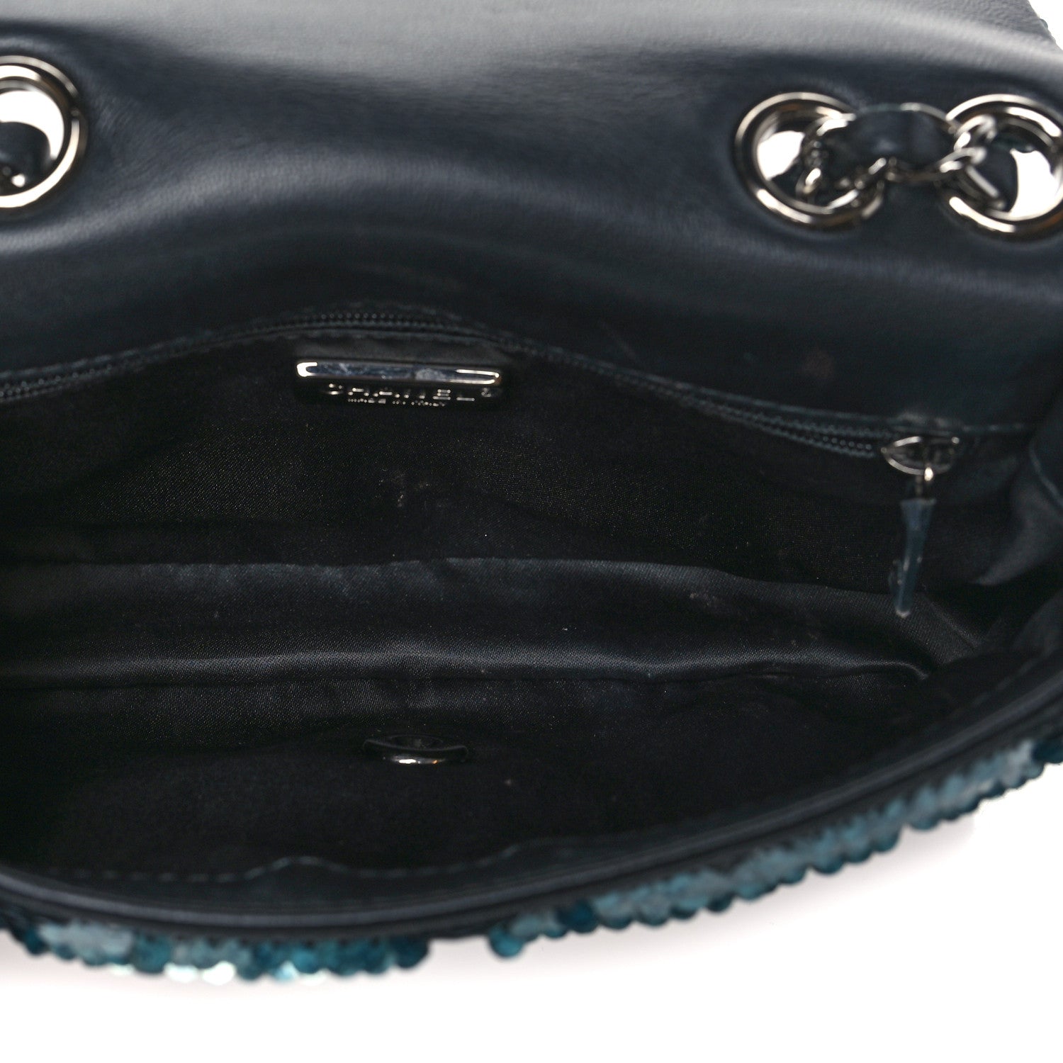 Chanel Sequin Lambskin Mini Flap Blue Black 5 of 10