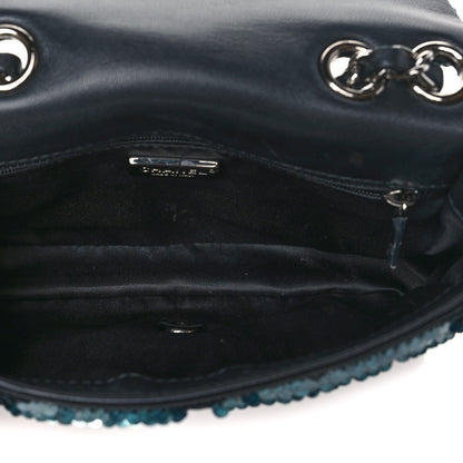 Chanel Sequin Lambskin Mini Flap Blue Black 5 of 10