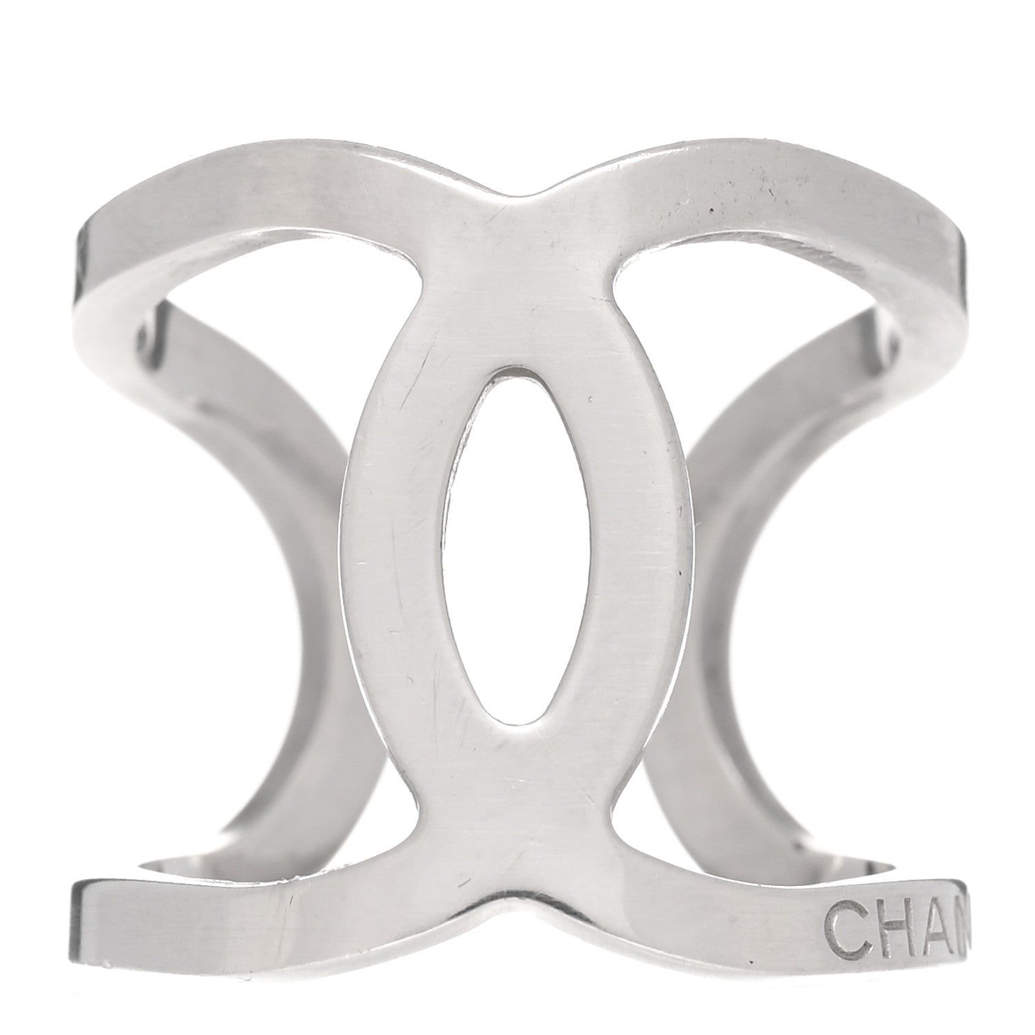 Chanel Metal CC Ring 55 7.25 Silver 1 of 4