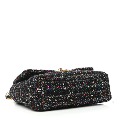 Chanel Tweed Sequin Quilted Medium Chanel 19 Flap Black Multicolor 4 of 10