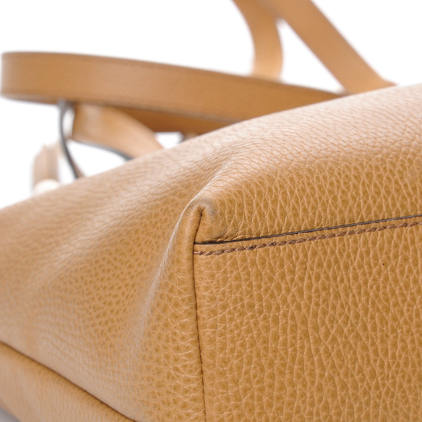 Calfskin Bamboo Tassel Top Handle Tote Whiskey