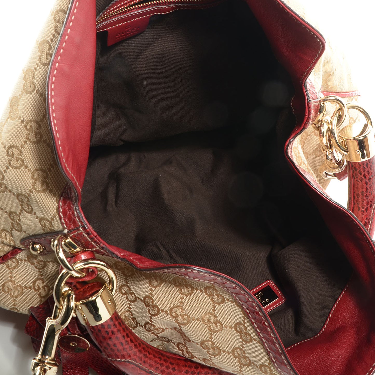 Monogram Python Large Unicef Indy Top Handle Hobo Red