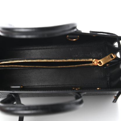 Saint Laurent Calfskin Crocodile Embossed Baby Sac De Jour Black 5 of 9