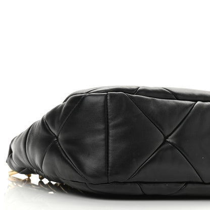 Prada Nappa Re-Nylon Triangle Quilted Patchwork System Shoulder Bag Black 8 of 9