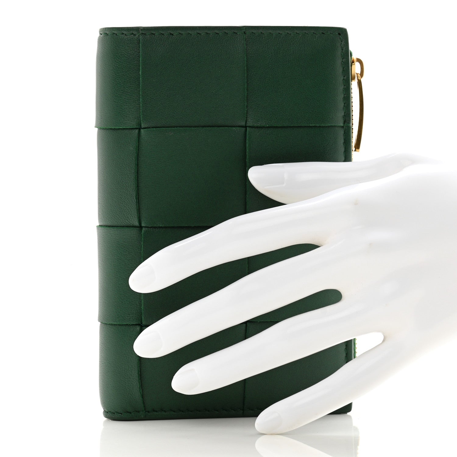 Bottega Veneta Nappa Maxi Intrecciato Bifold Zip Wallet Raintree 2 of 9