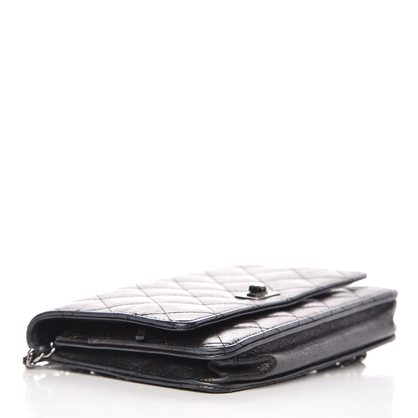 Glazed Aged Calfskin Reissue Wallet On Chain WOC Grey