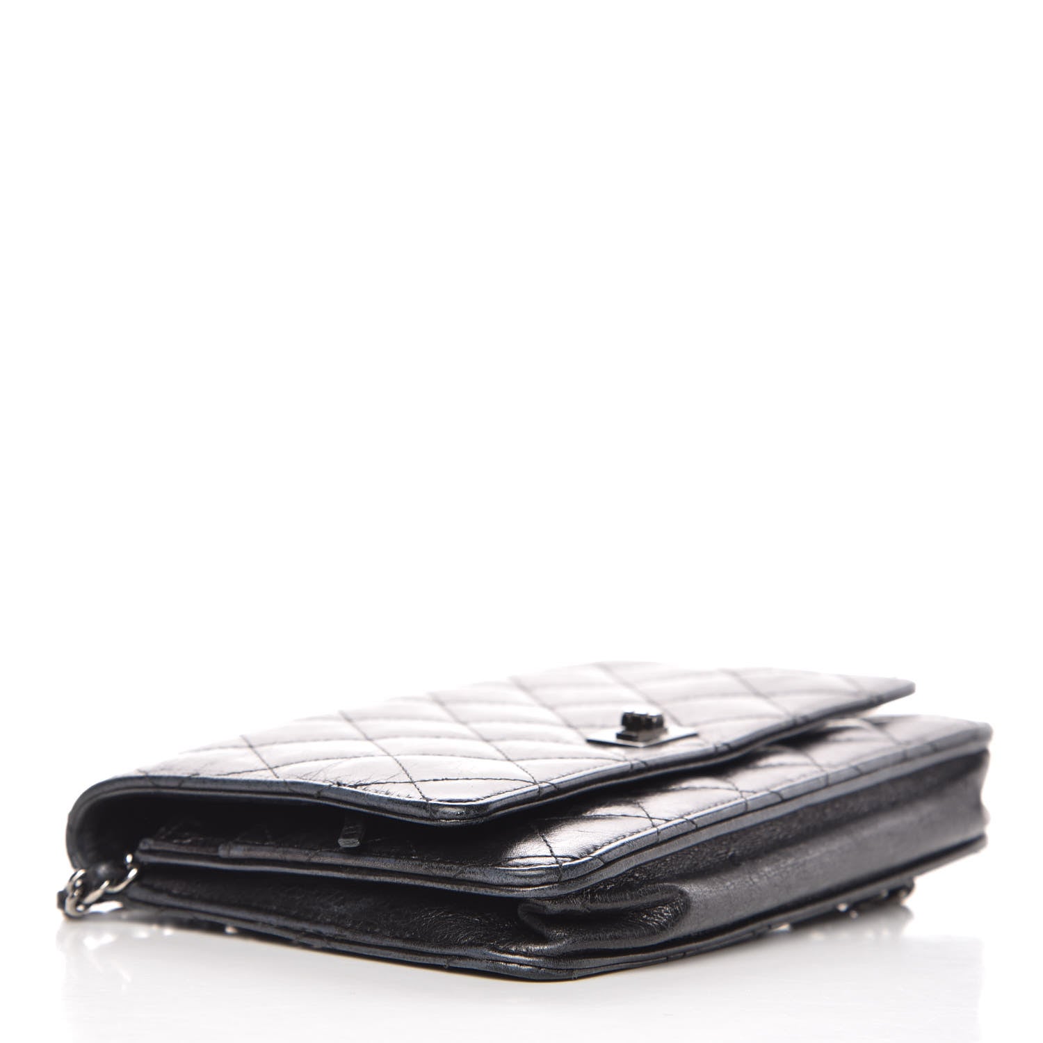 Chanel Glazed Aged Calfskin Reissue Wallet On Chain WOC Grey 4 of 13